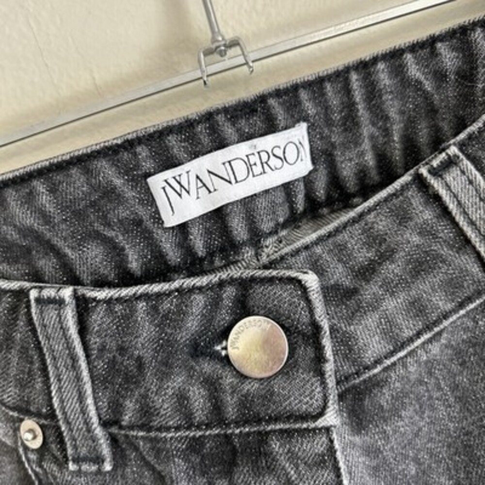 JW Anderson TR0020 PG0255 FLARED JEANS Bicolor Denim Pants - Picture 4 of 10